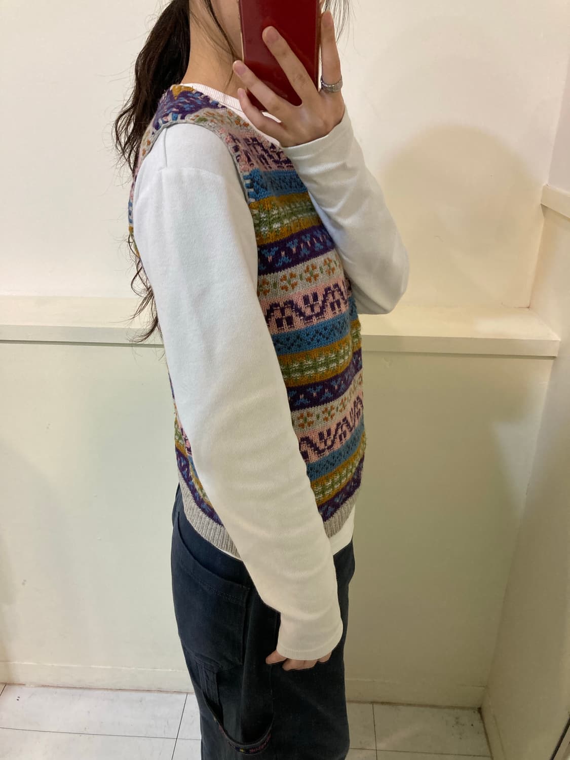 울 100% 에스닉 니트탑 상품이미지10