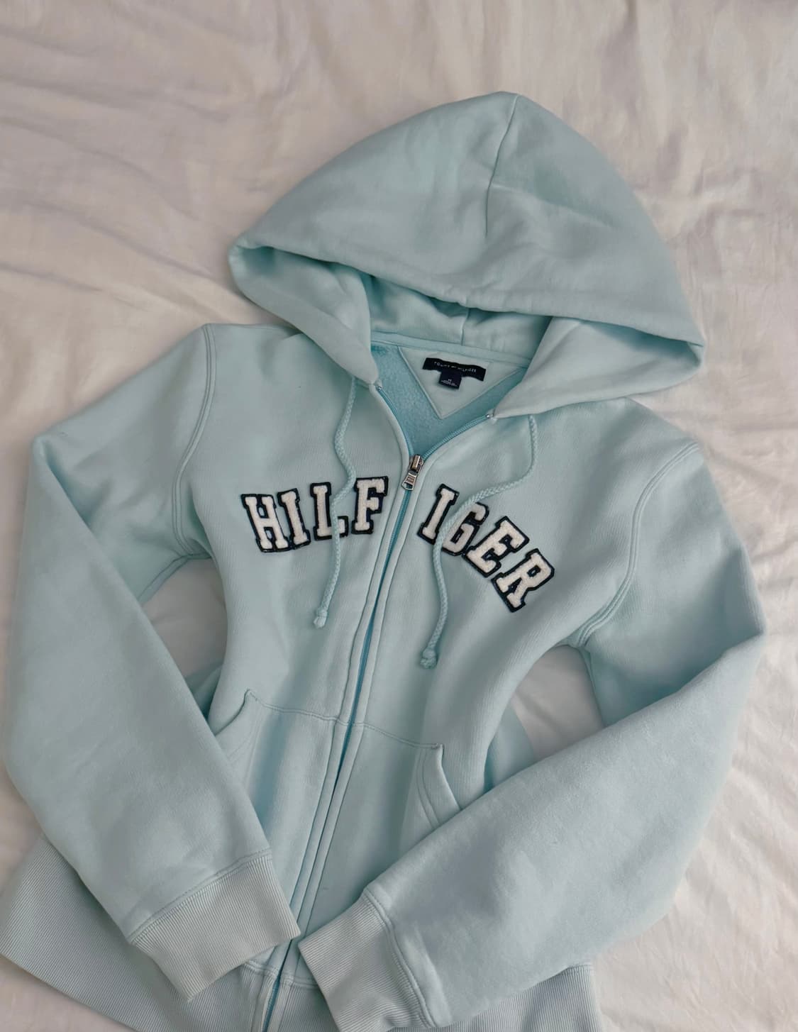 타미힐피거 연하늘 딱붙 후드집업 상품이미지1