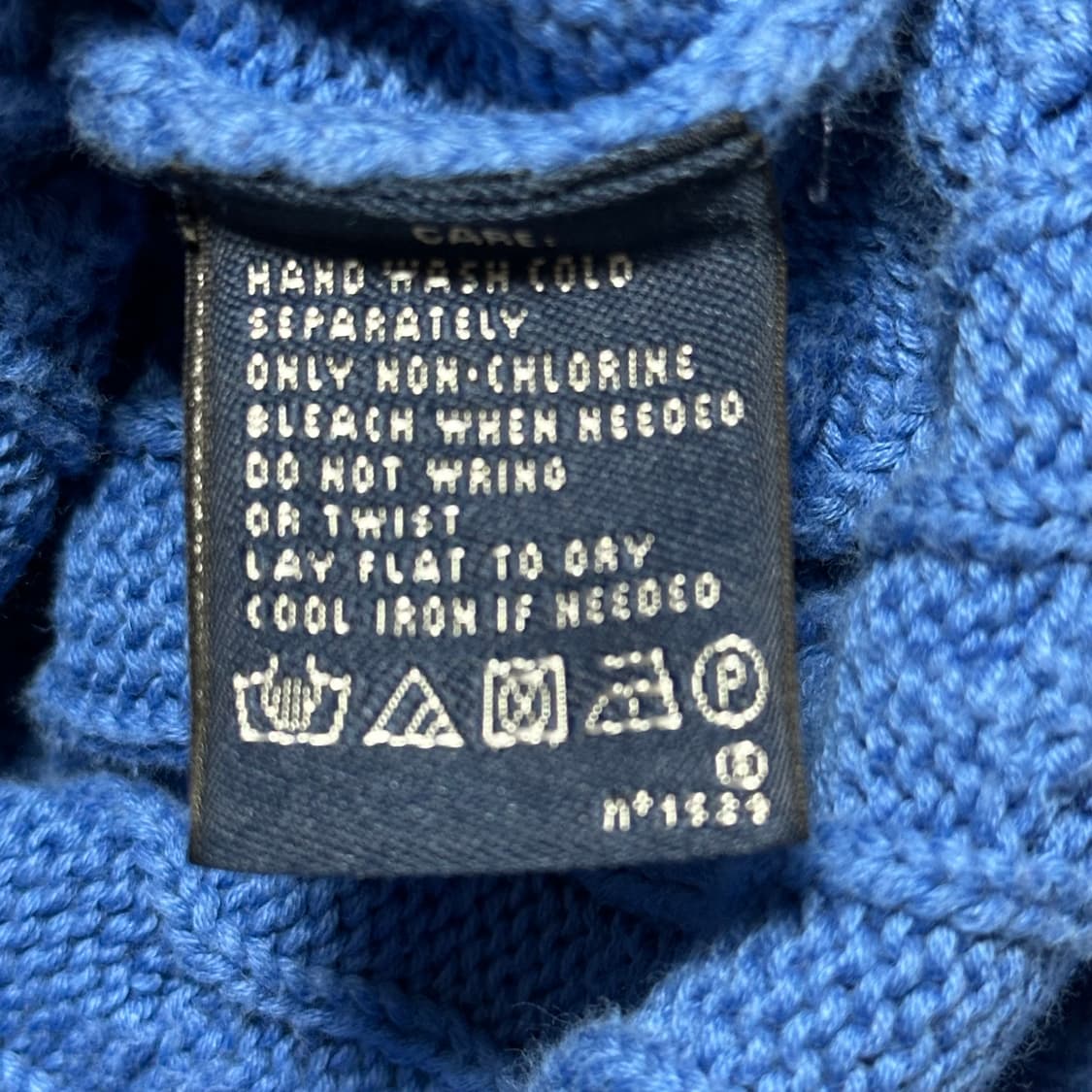 L 폴로랄프로렌 여성용 블루 브이넥 케이블 니트  상품이미지5