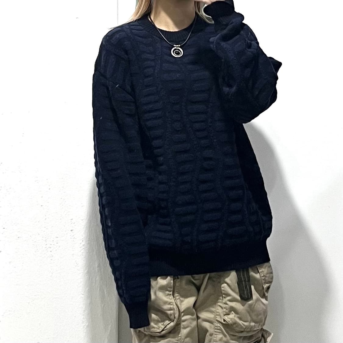 케이블 패턴 니트 상품이미지1