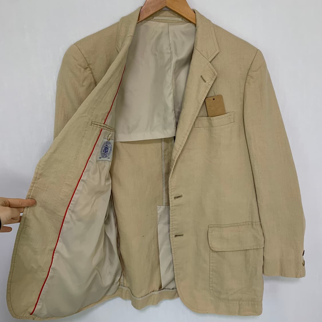 제이프레스 빈티지 린넨 캐주얼 블레이저 자켓 베이지 상품이미지6
