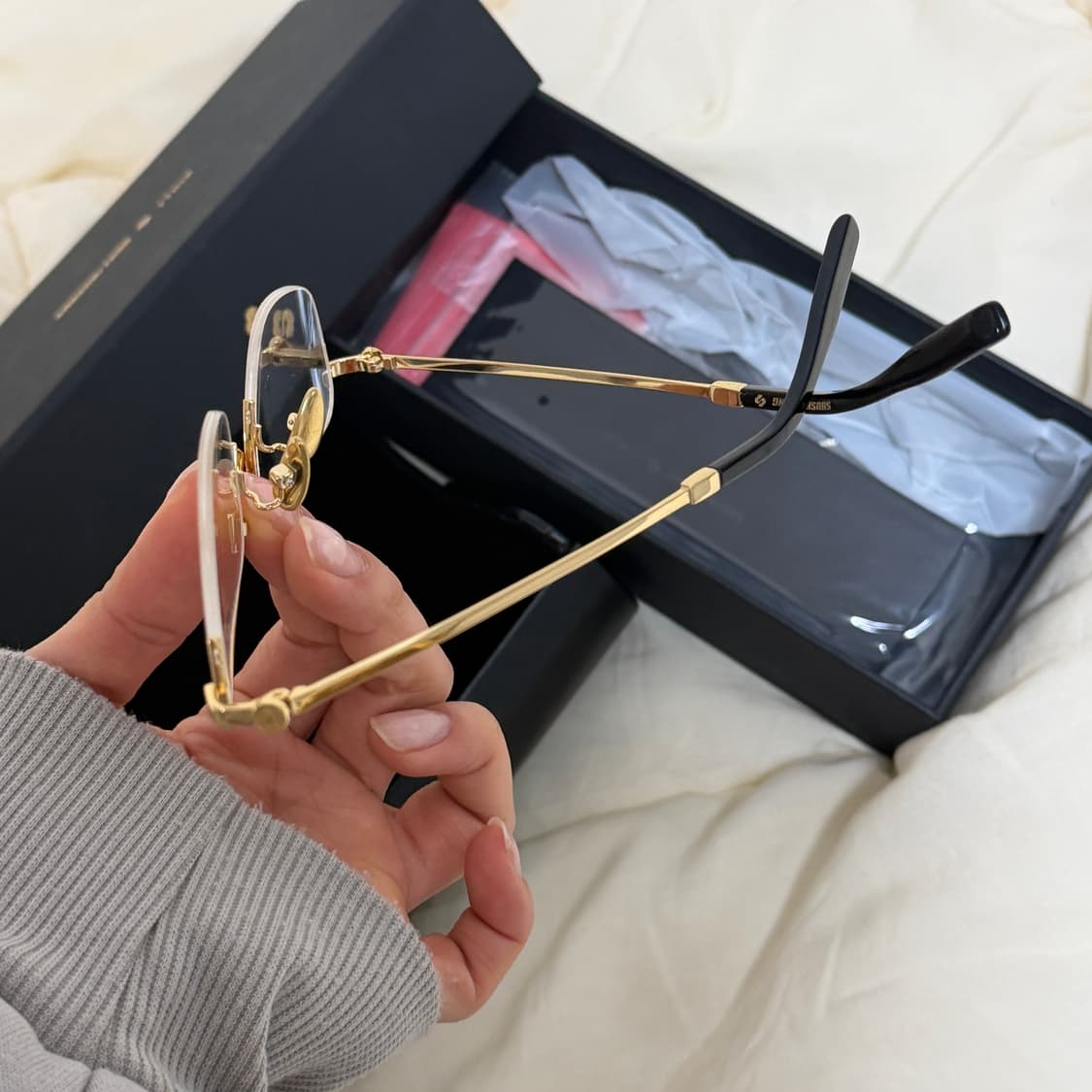 슈슈통 위민 YVMIN 골드 메탈 리본 안경 상품이미지6