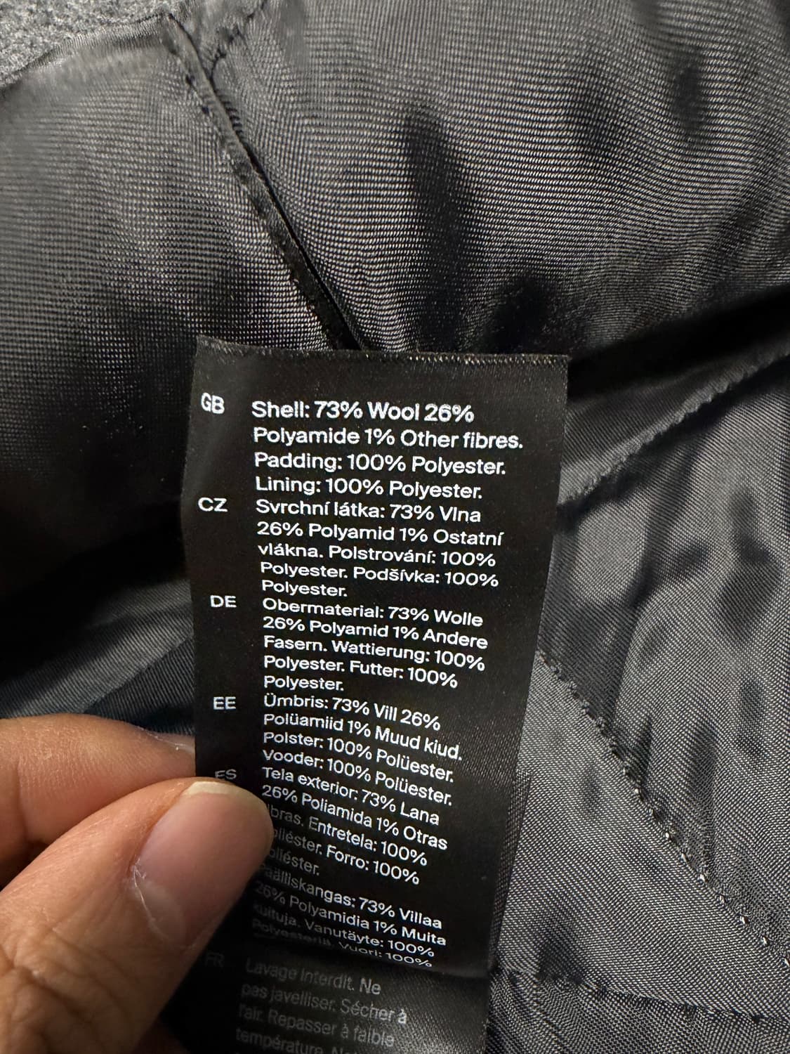 COS 남성 숏 울 코트 (차콜) L사이즈 상품이미지6