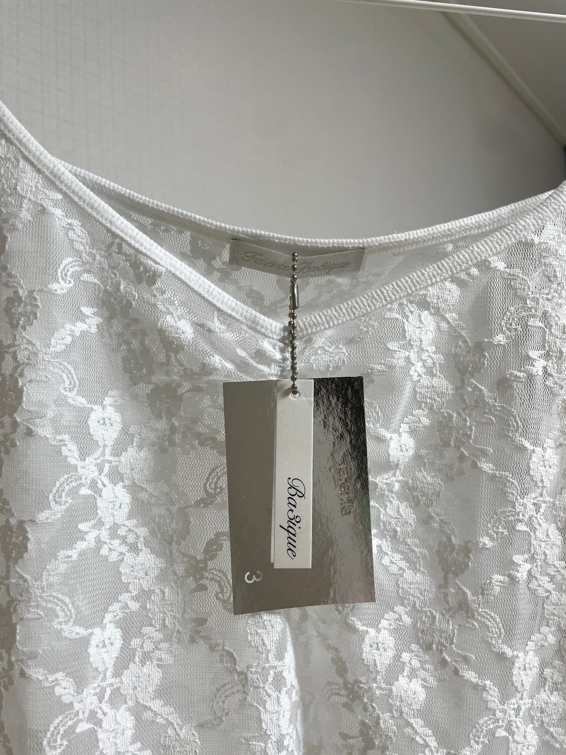 샵페어리 lace sleeveless ivory 레이스 슬리브리스 상품이미지2