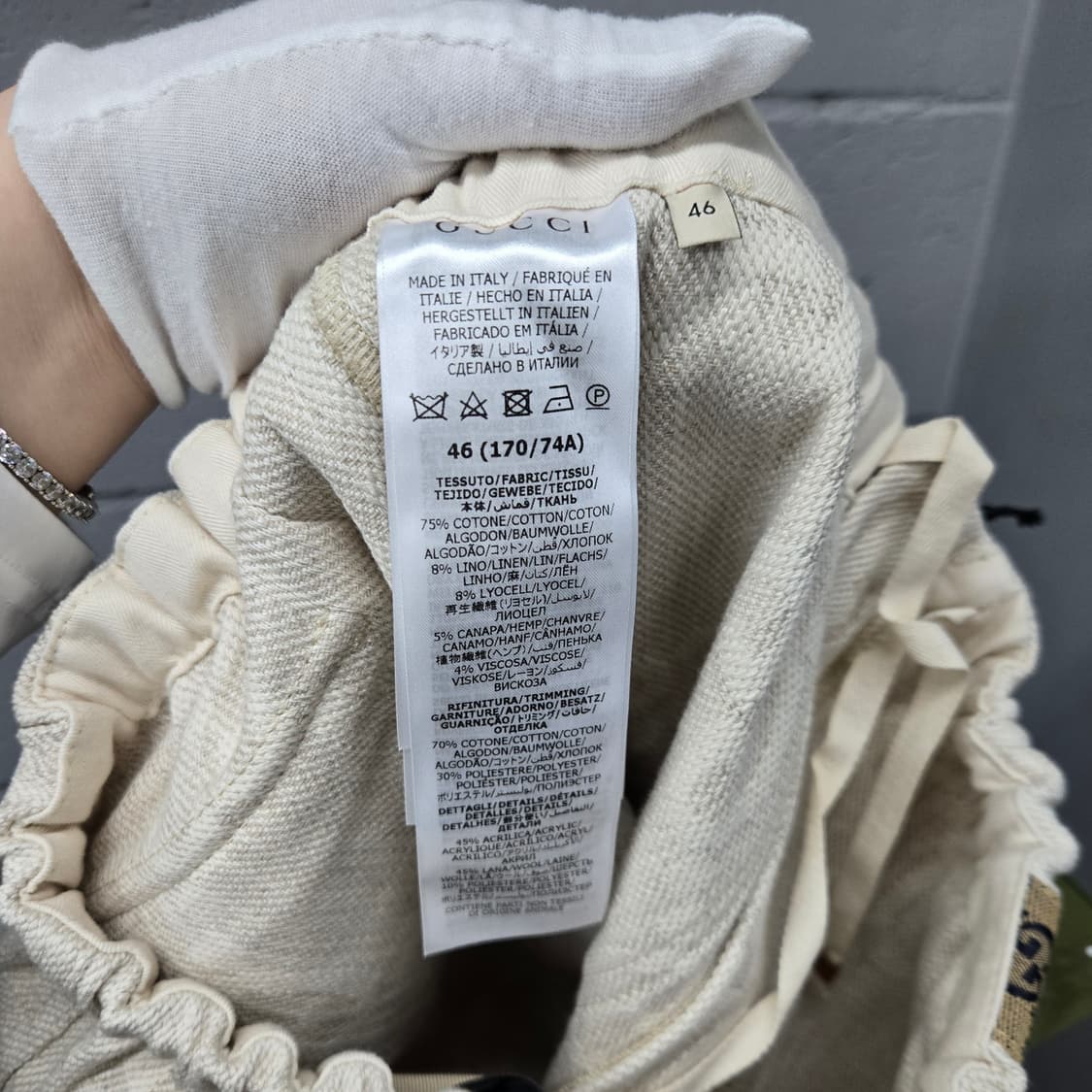 백화점판 / 구찌 GG 자카드 삼선 데님 반바지 팬츠 46 상품이미지6
