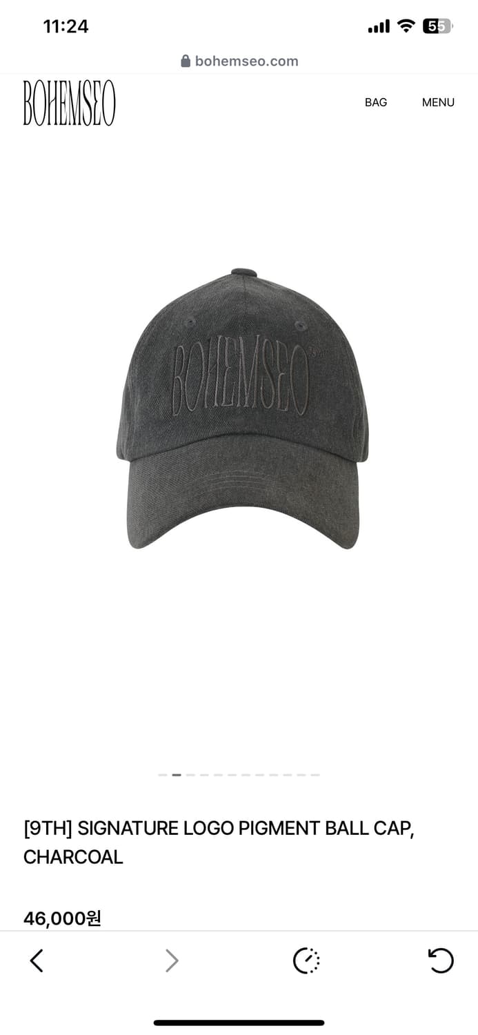 보헤미안서울 볼캡 차콜 상품이미지1
