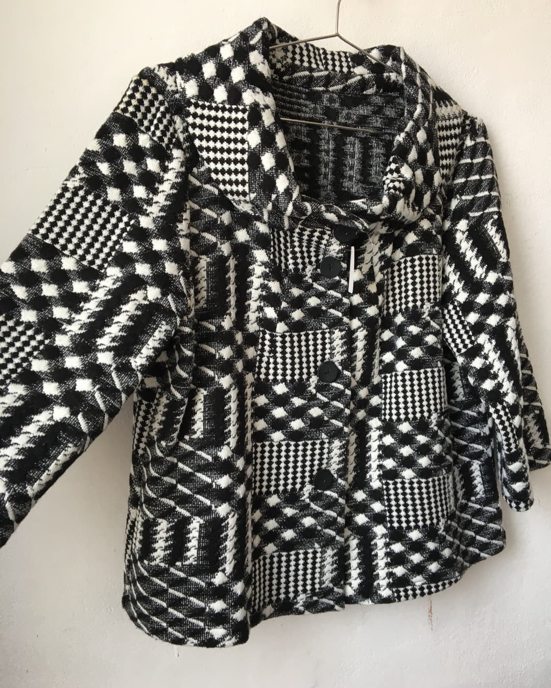 Pattern mixed thick neck point jacket 상품이미지5