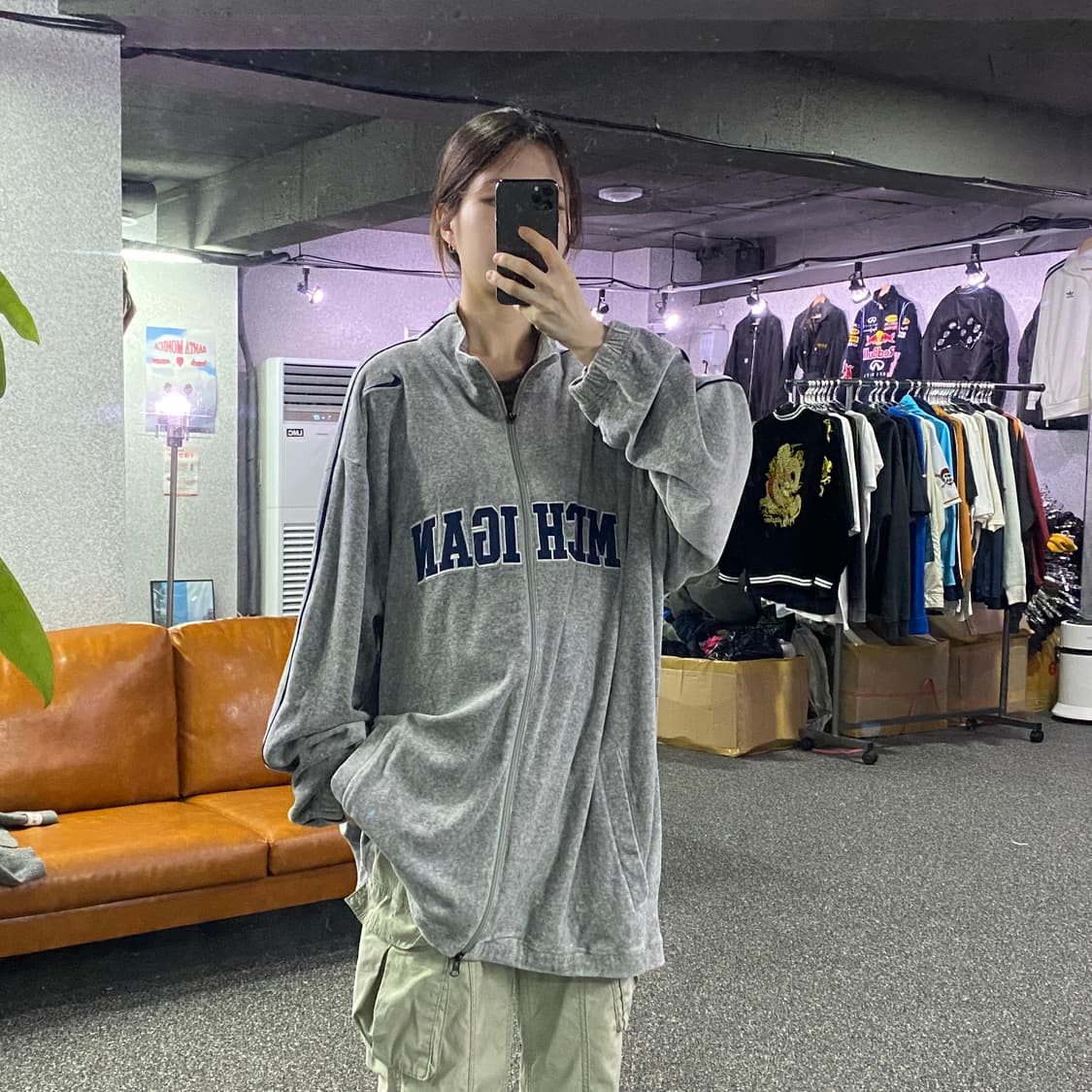 나이키 스우시 벨벳 투웨이 집업 B2224 상품이미지1