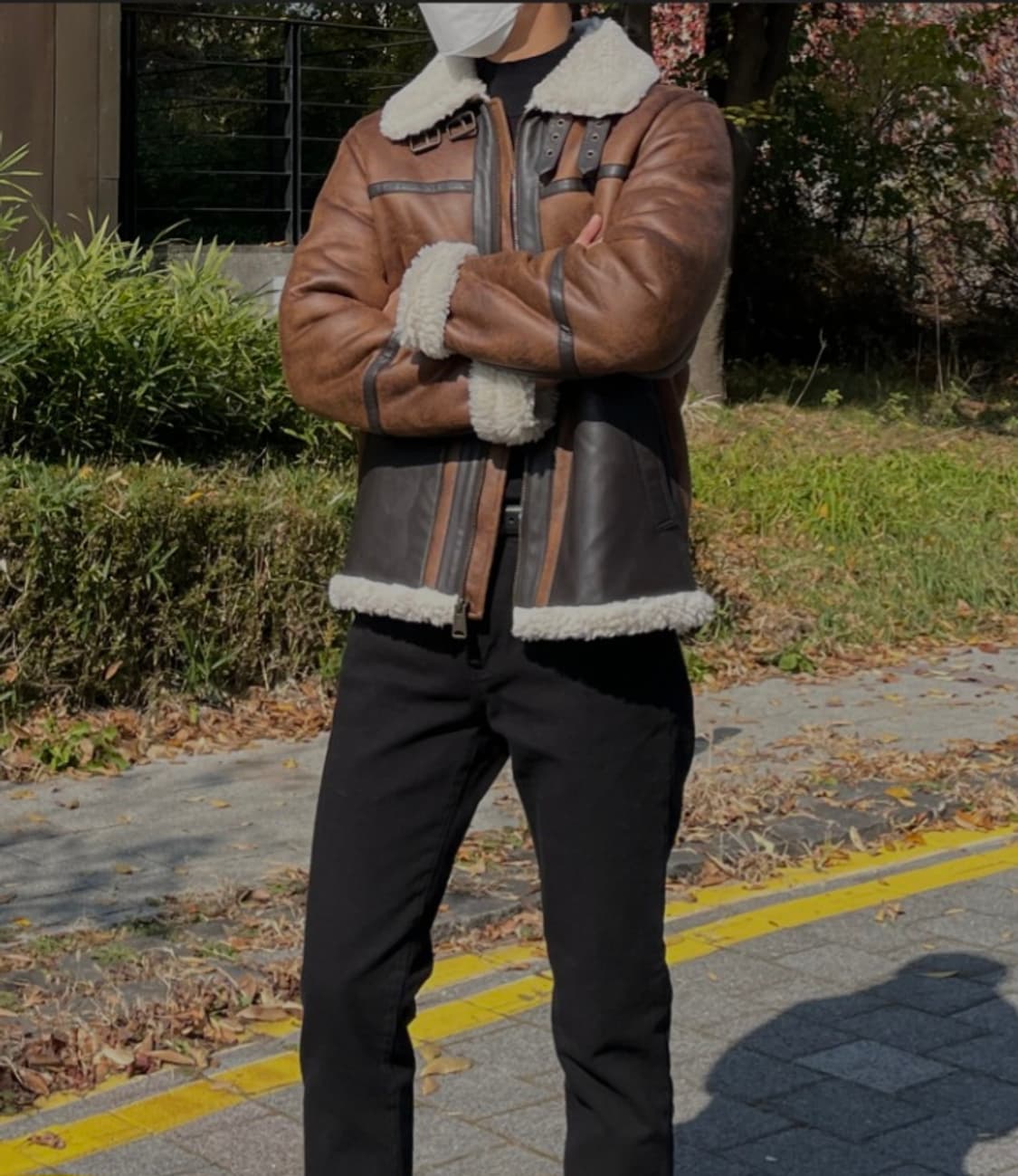 타미 힐피거 페이크 레더 무스탕 브라운 상품이미지6