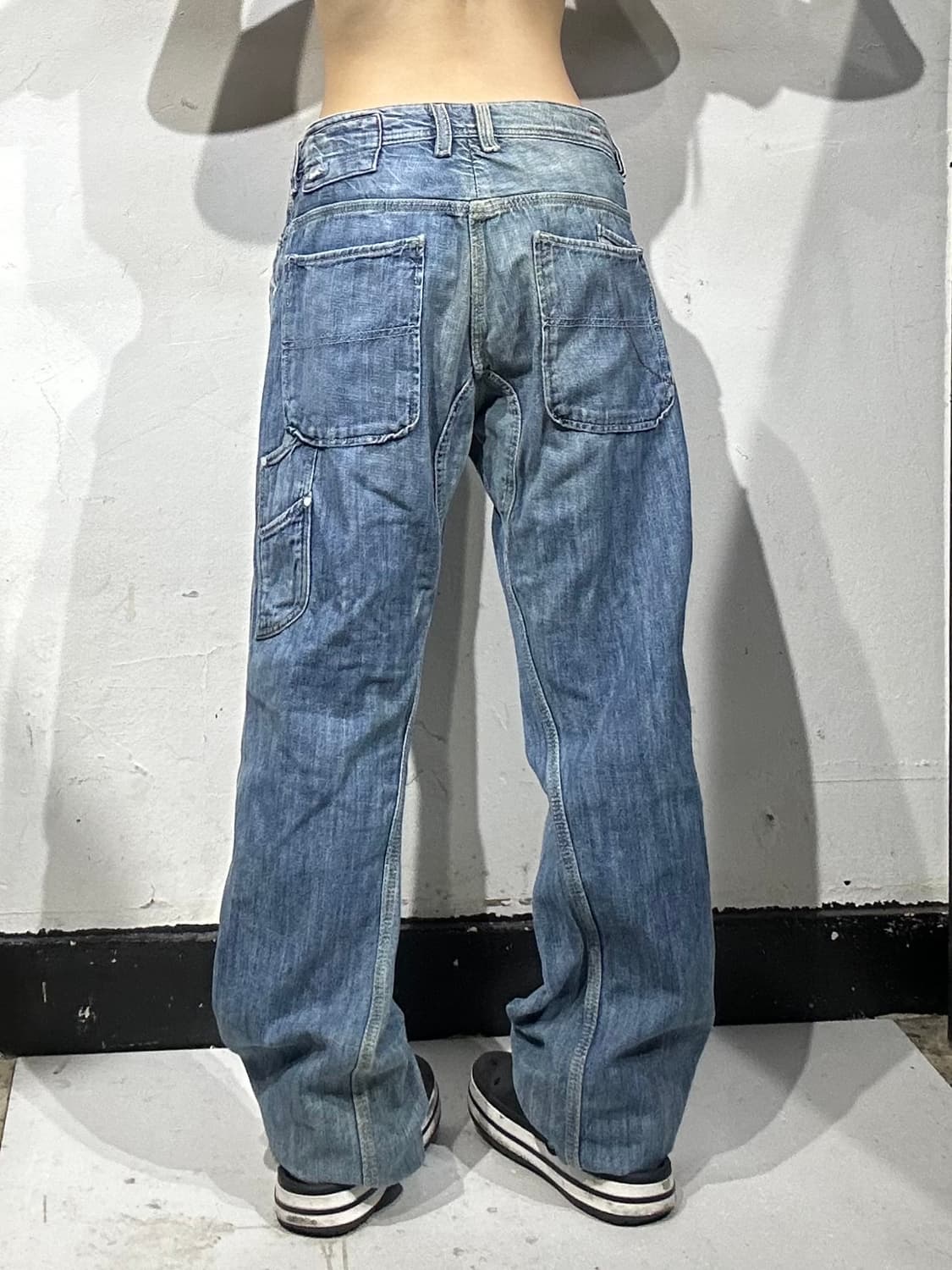디젤 와이드 연청 데님 팬츠  상품이미지3