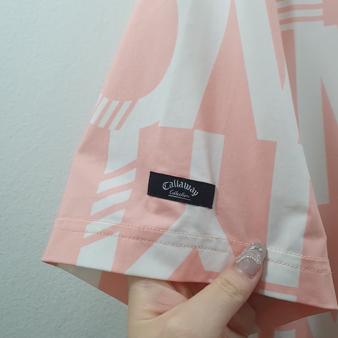 XL 캘러웨이 남성 골프웨어 분홍 패턴 카라 스포츠 반팔티셔츠 상품이미지4