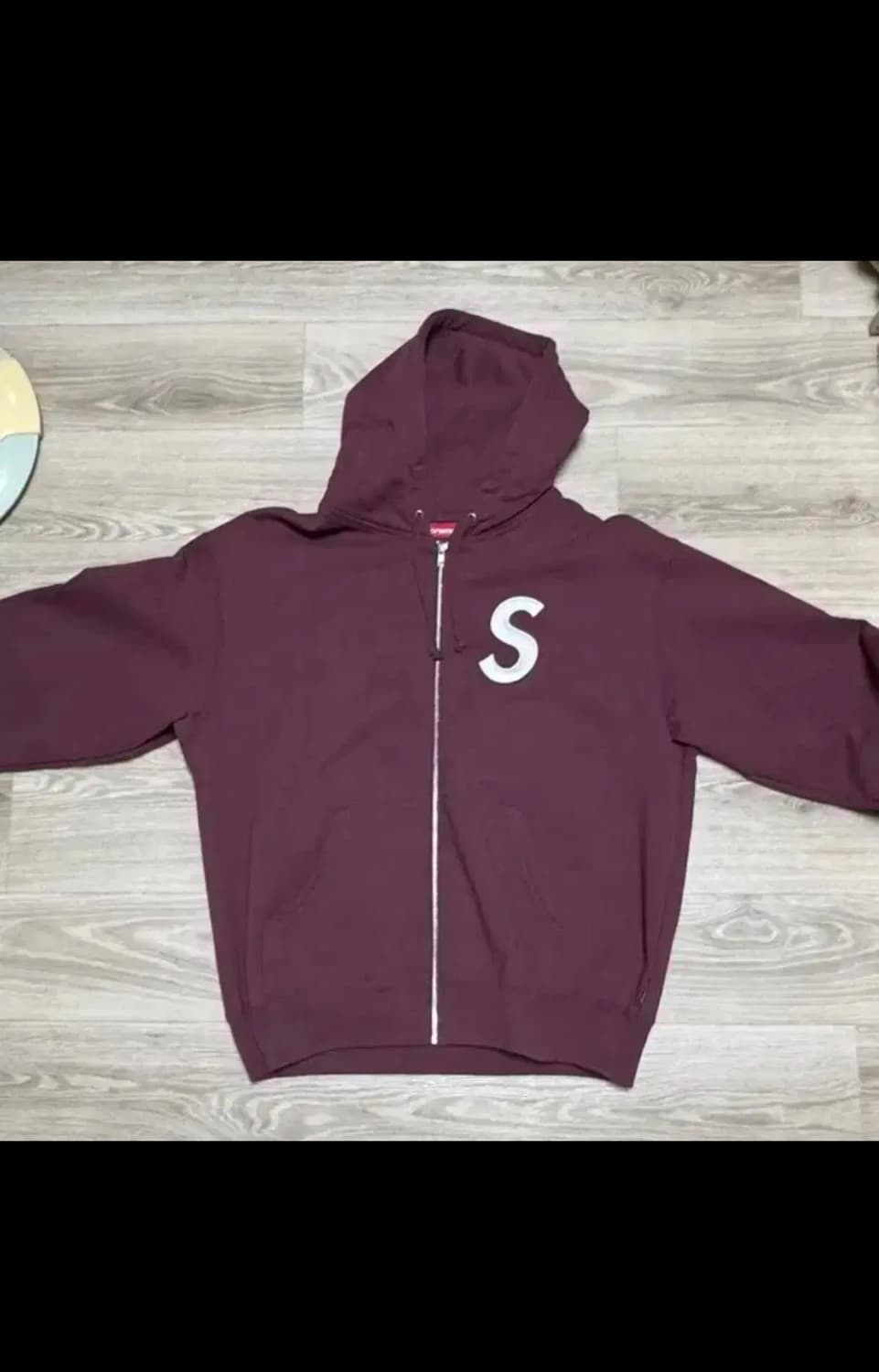슈프림 버건디 후드집업 L 상품이미지1