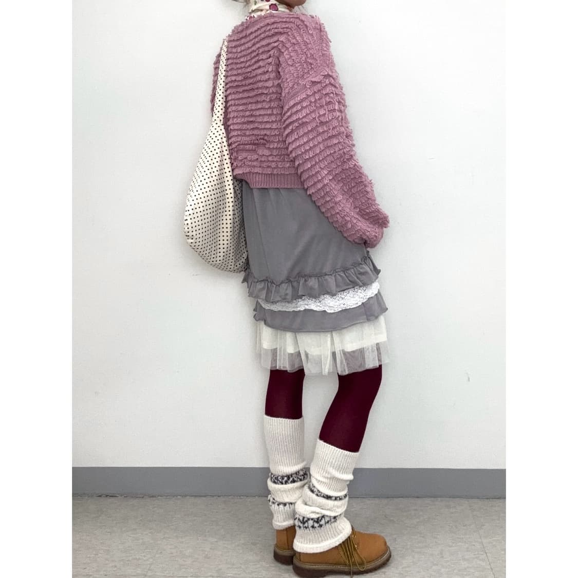 빈티지 핑크 크롭 가디건 상품이미지4