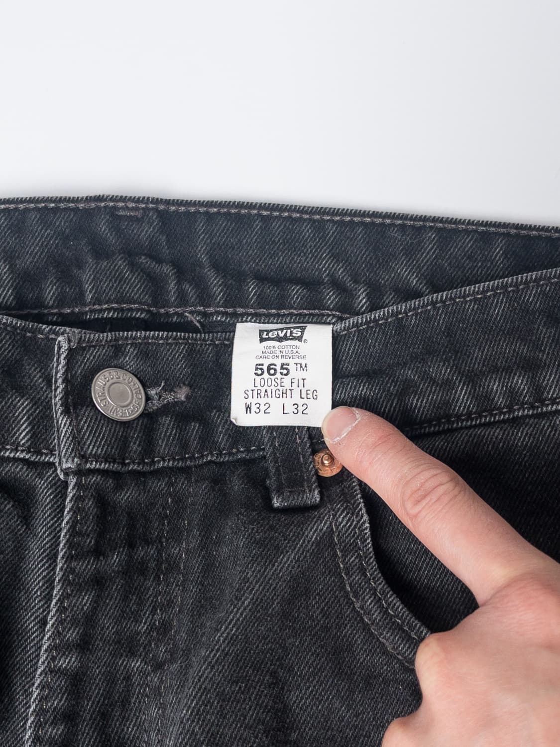 90's 미제 리바이스 565 루즈 핏 와이드 레그 32x32  상품이미지3