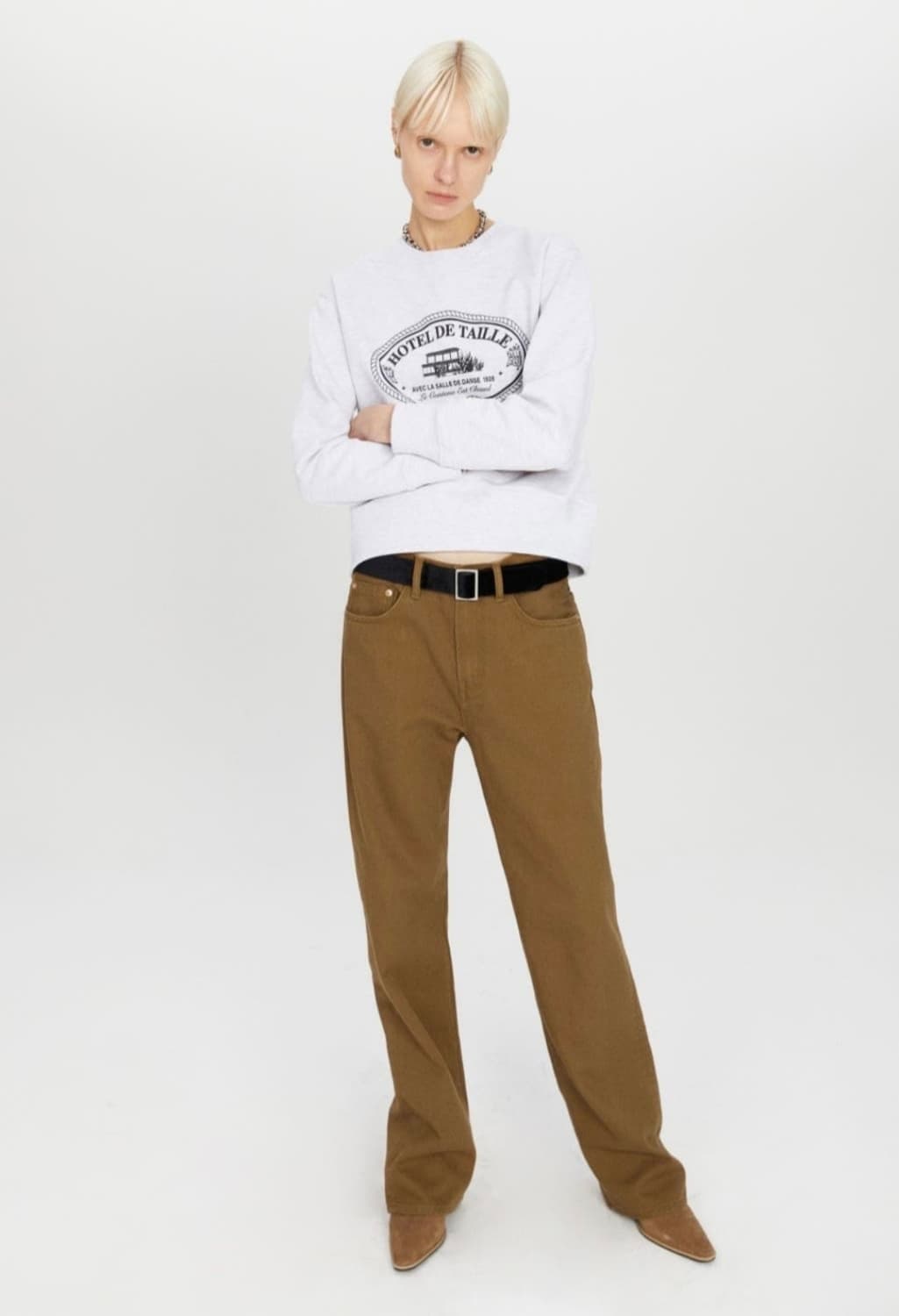 [타일레] 2022fw 세미부츠컷 브라운 데님 상품이미지4