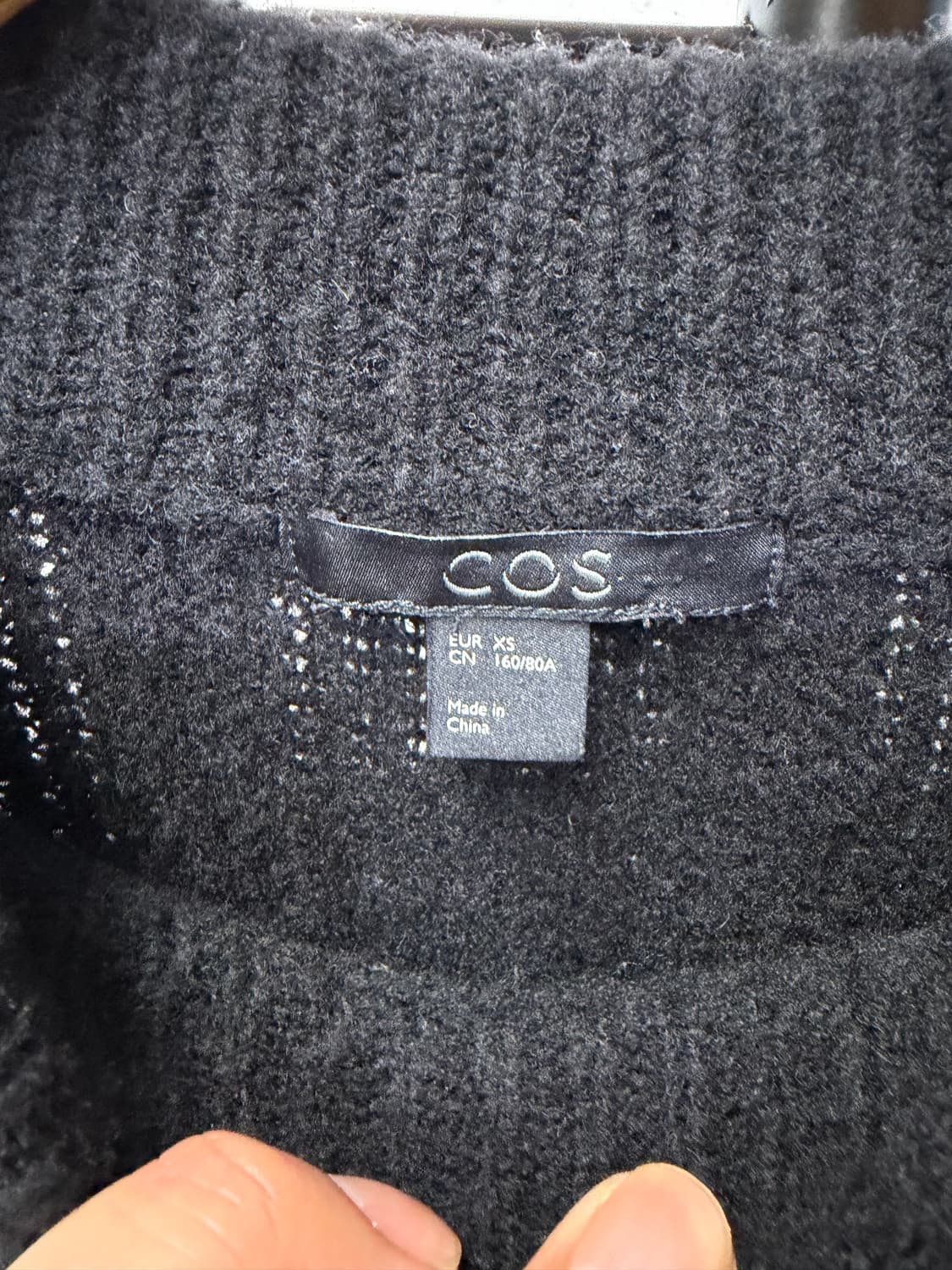 정품) COS 코스 블랙 오버핏 니트 롱 원피스 XS 상품이미지6