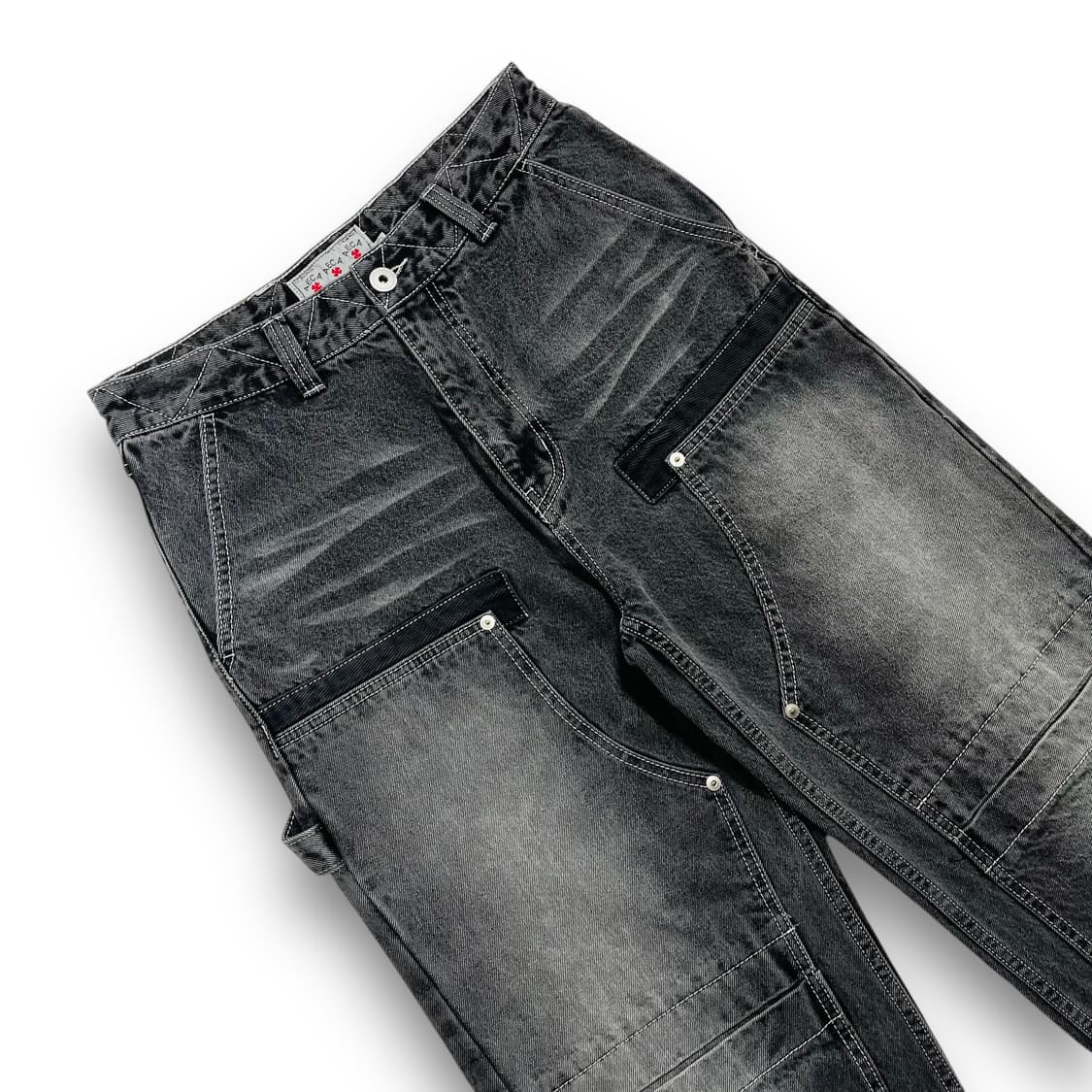 AECA 더블니 워시드 흑청 카펜터 데님팬츠 상품이미지4