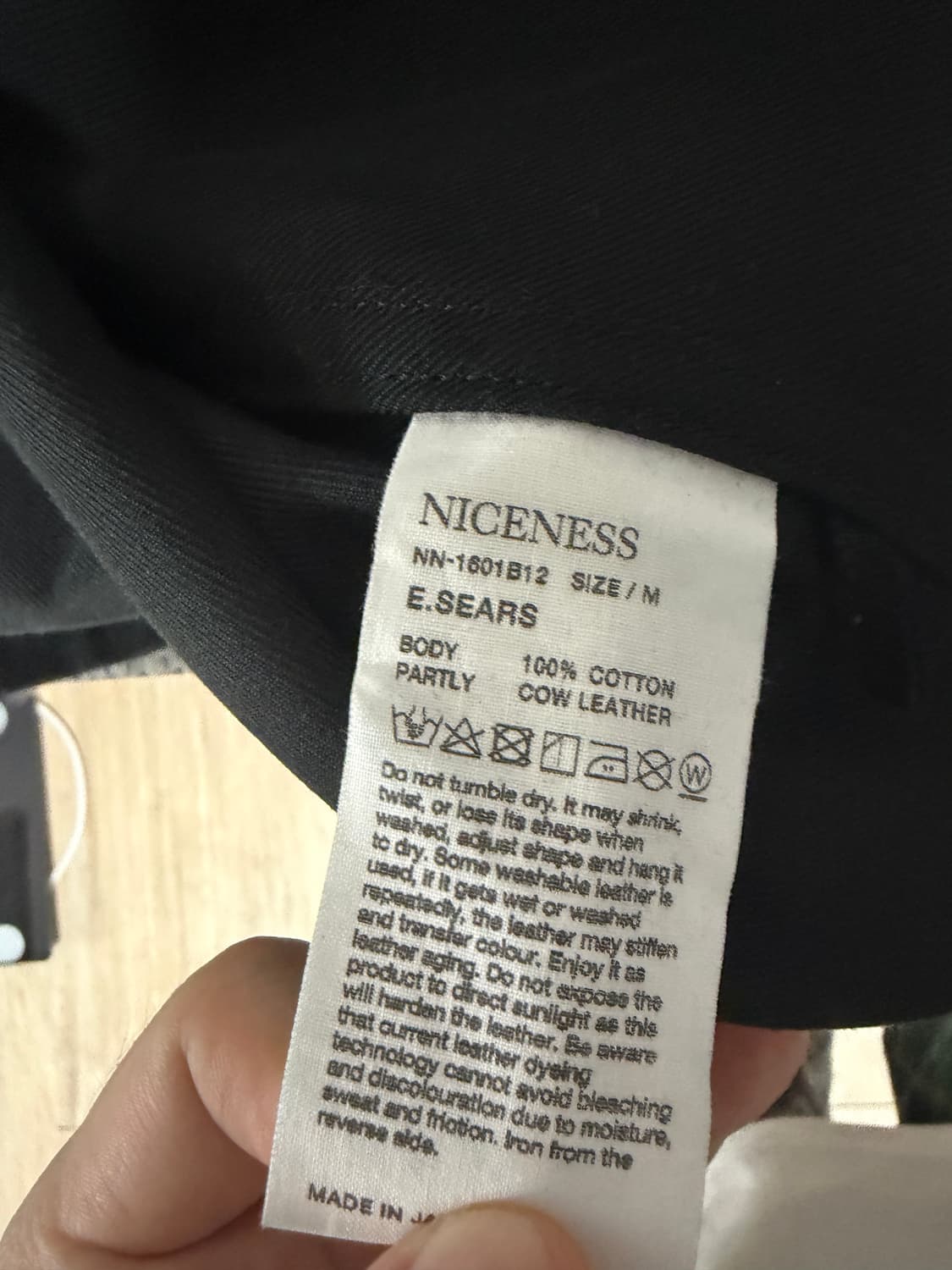NICENESS 나이스네스 E.SEARS (Black) M사이즈 상품이미지7