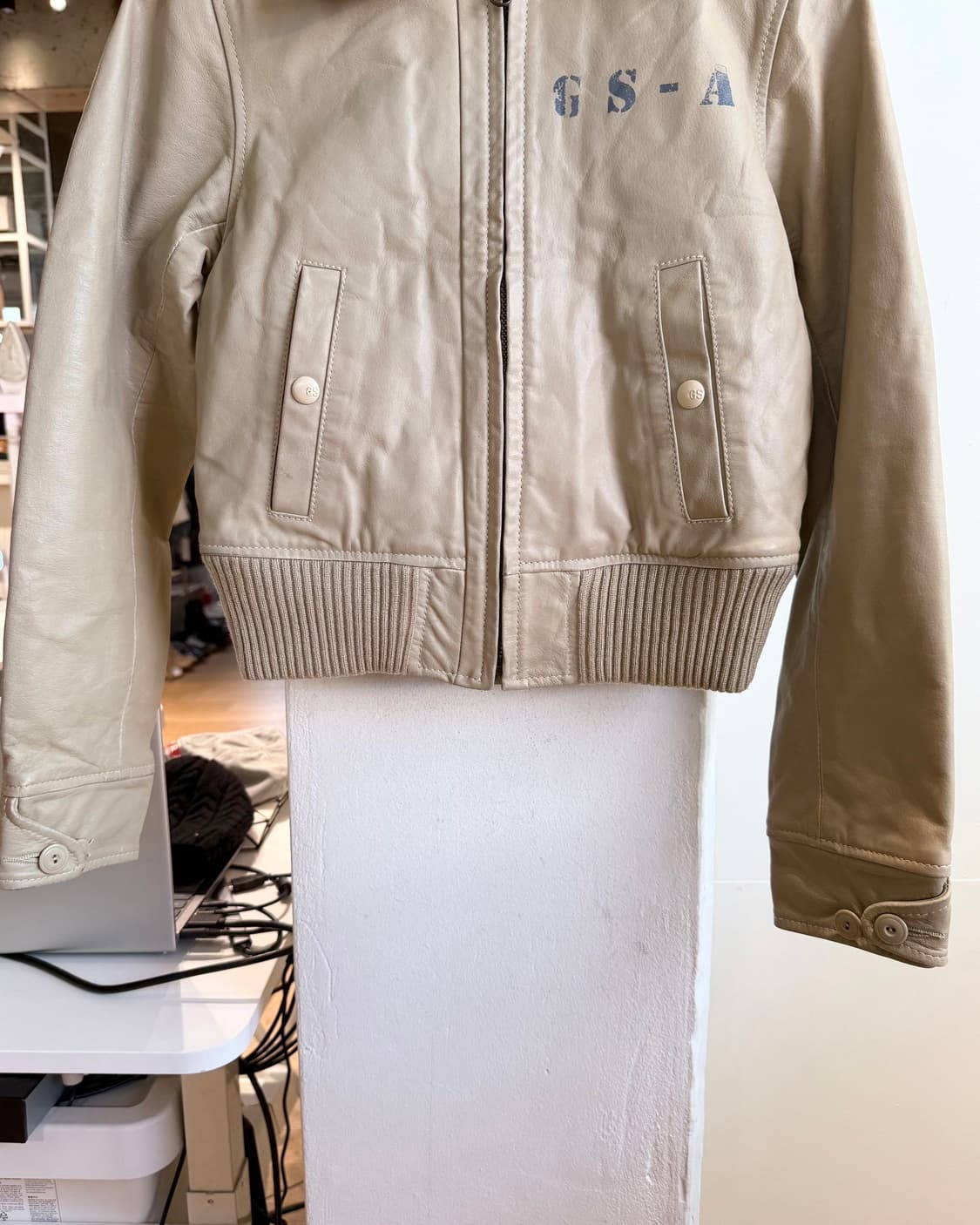 지스타 베이지 gs-a 레더 자켓  상품이미지5