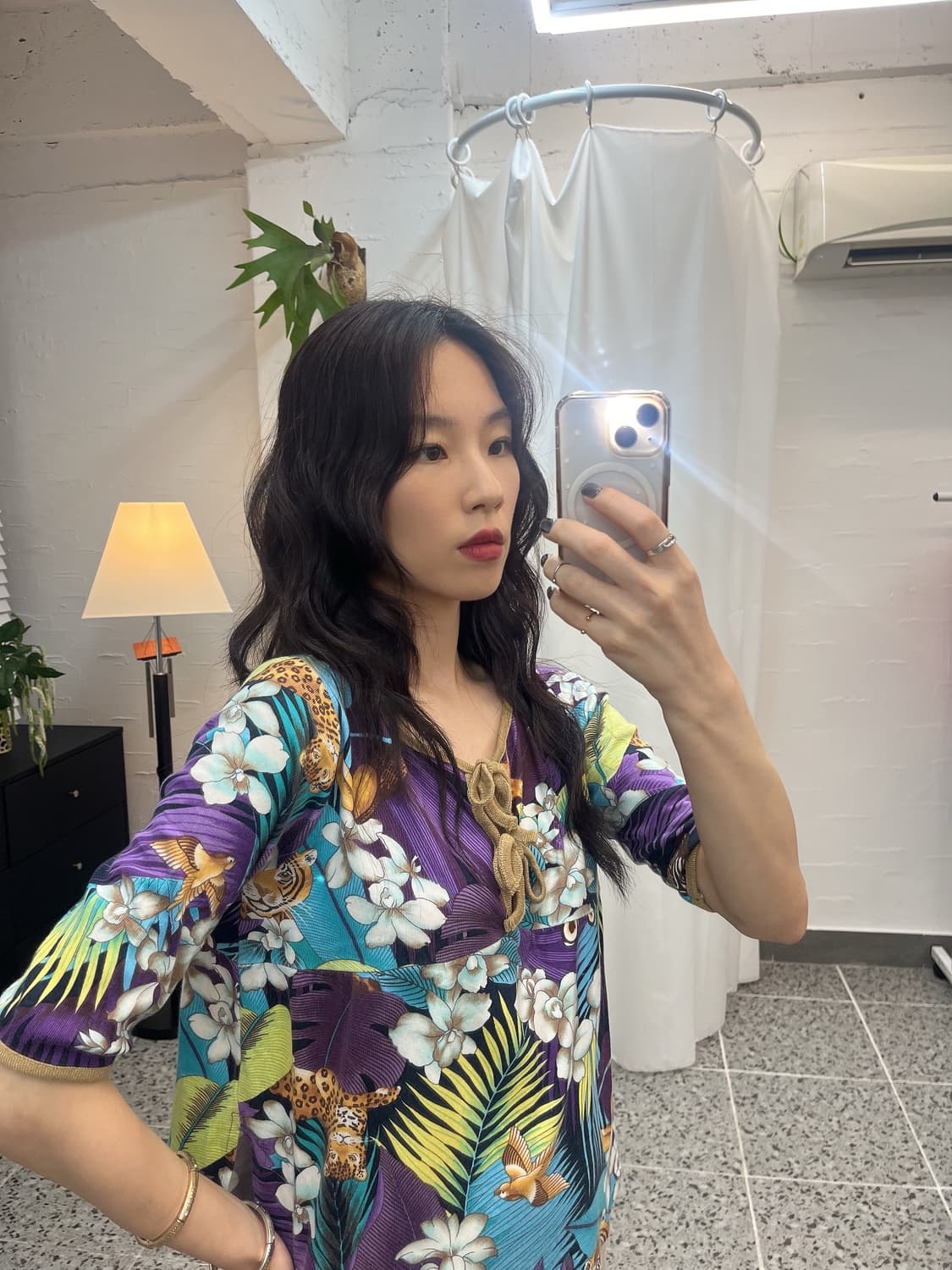 애니멀 프린팅 리본 티셔츠 상품이미지1