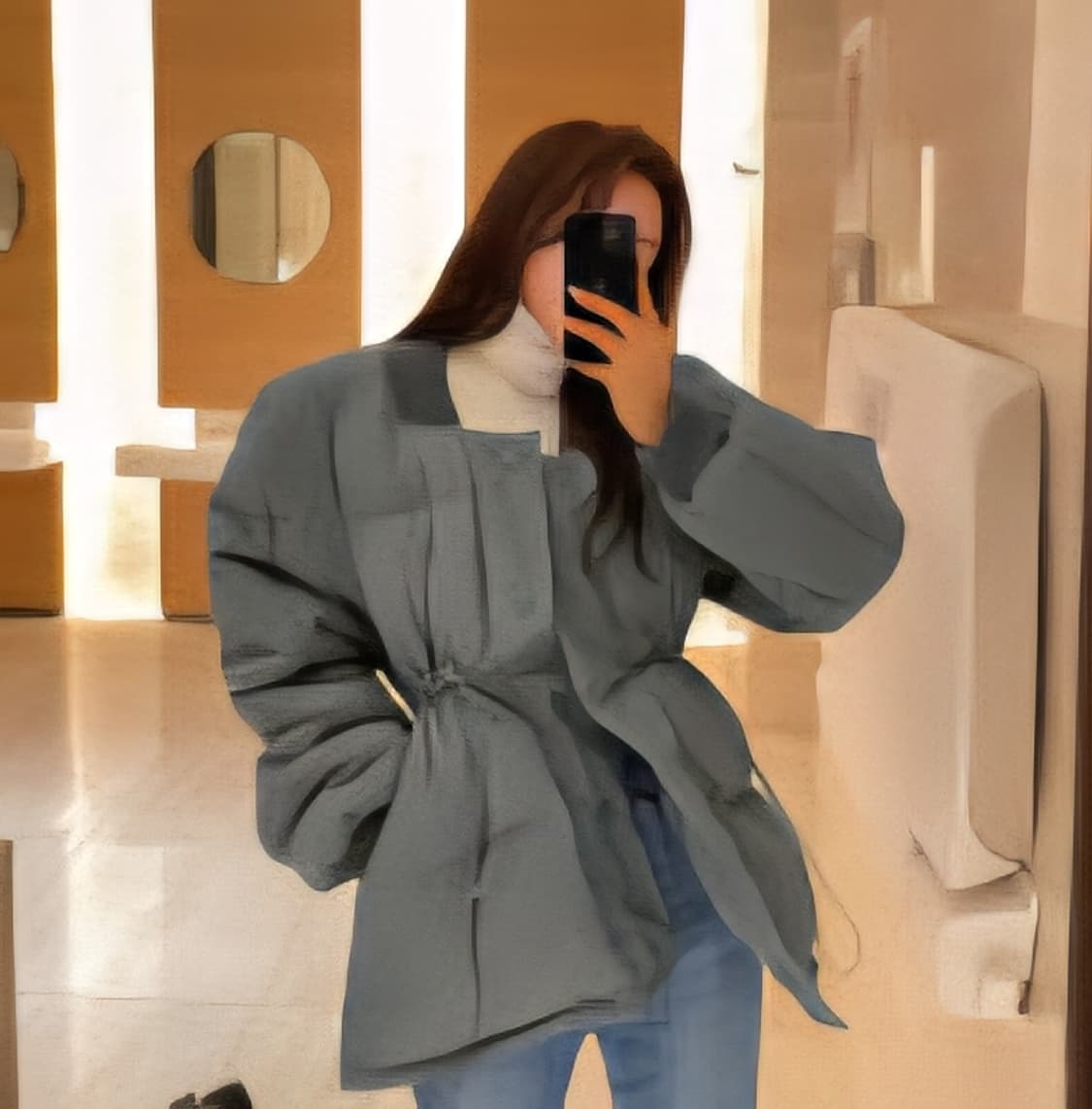 메이빈스 어깨 퍼프 모던 패딩 누빔자켓 코트 상품이미지1