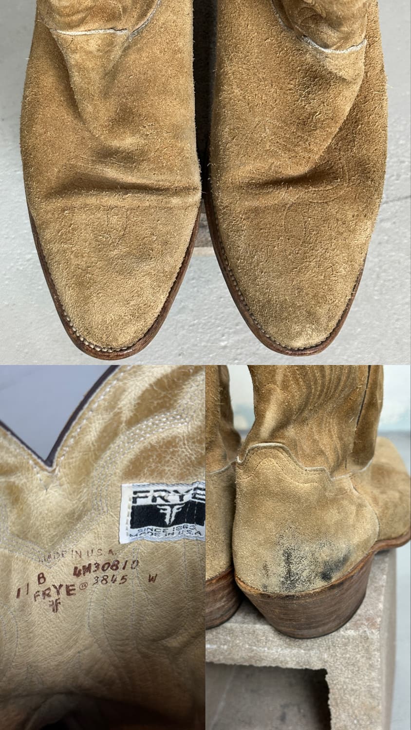 90's FRYE 러프아웃 스웨이드 카우보이 웨스턴 부츠 상품이미지8