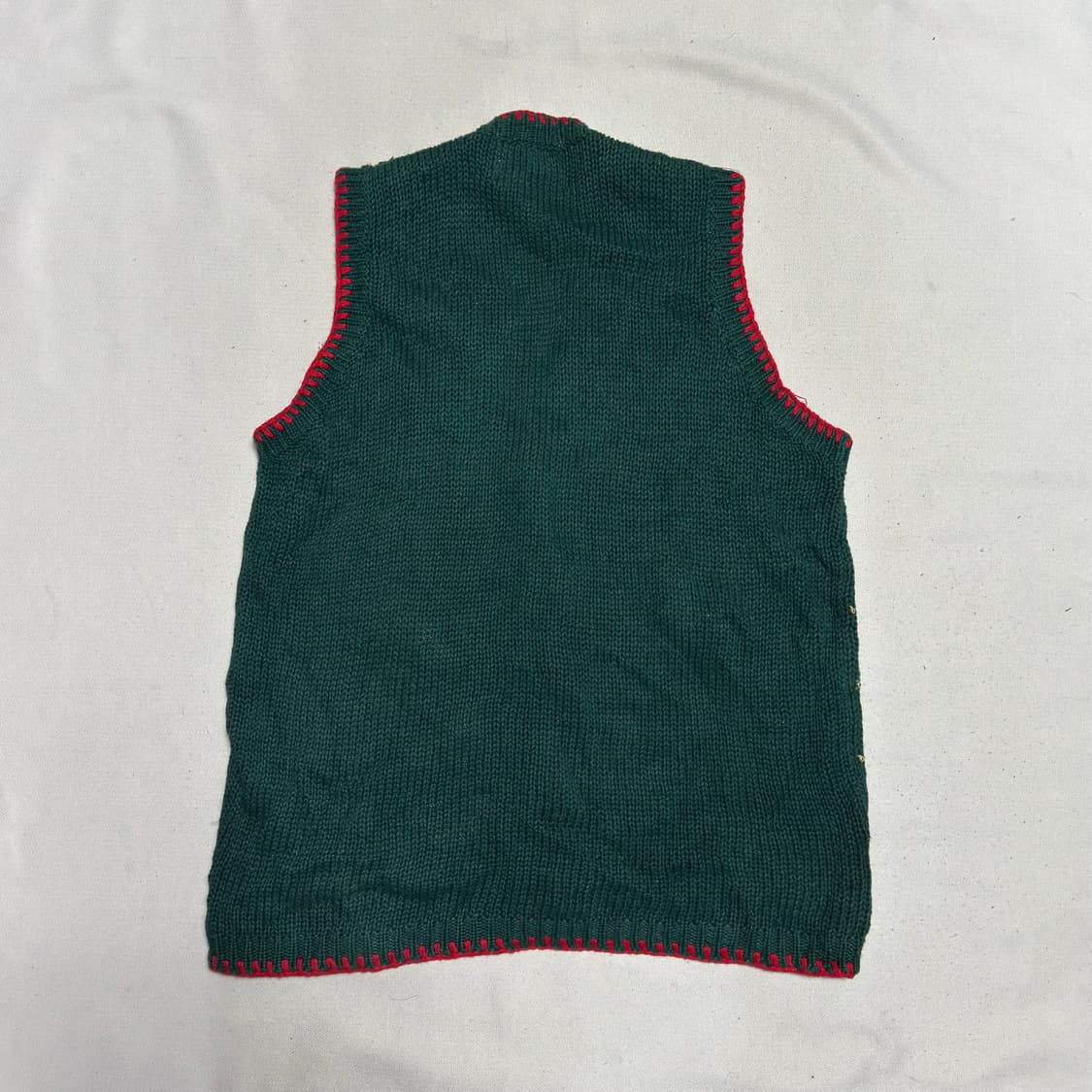 M 00s 티아라 크리스마스 핸드 니트 베스트 상품이미지3