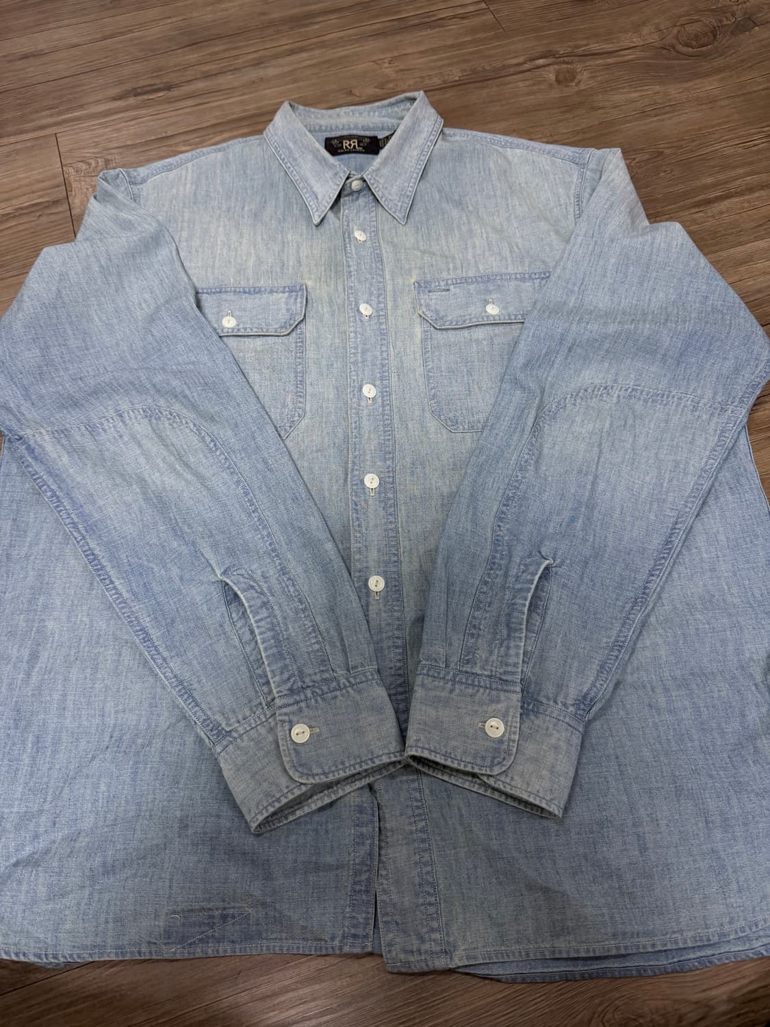 RRL 인디고 샴브레이 워크셔츠 XL 상품이미지3