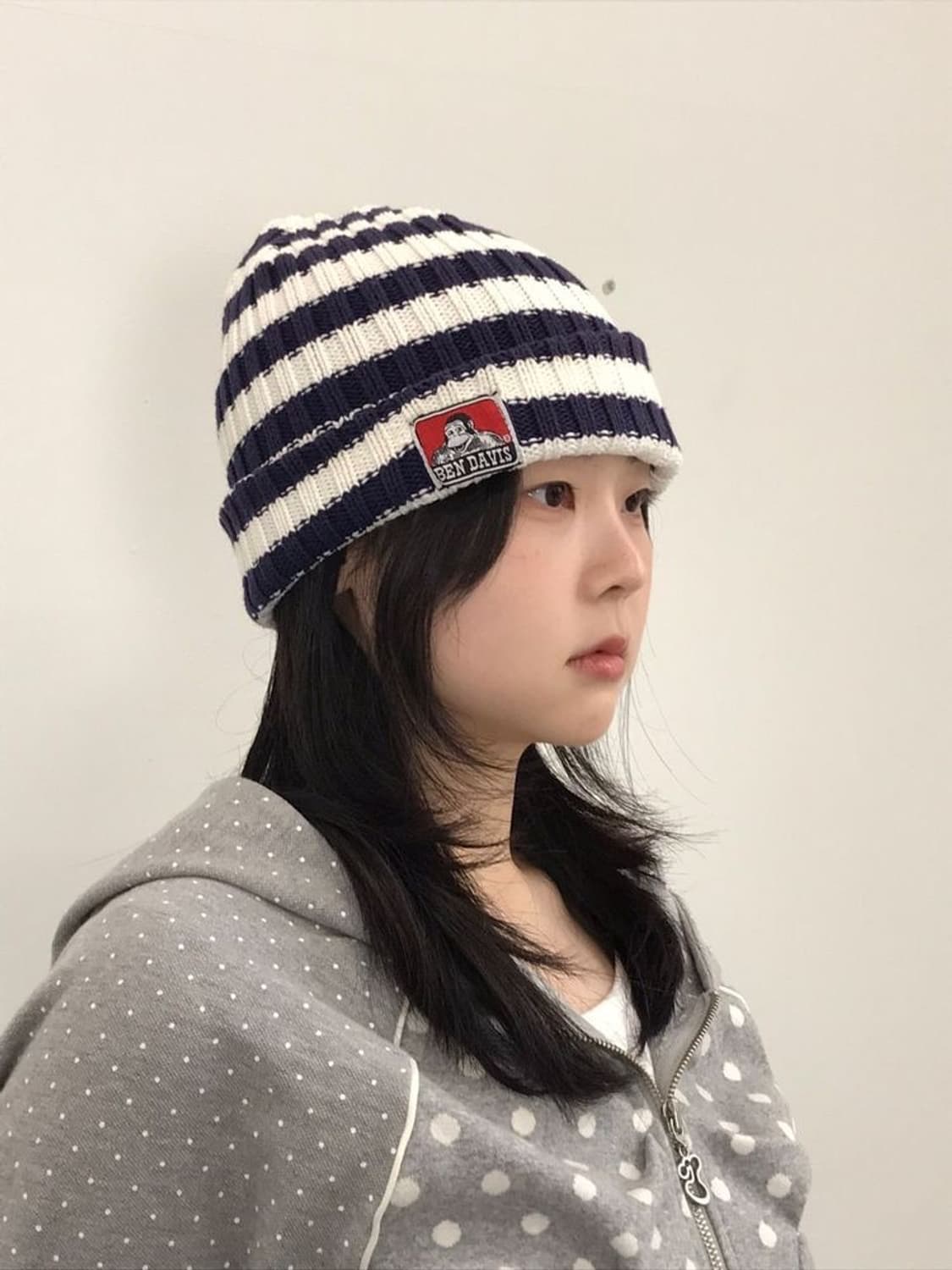 Ben Davis Navy Stripe Knit Beanie 상품이미지1