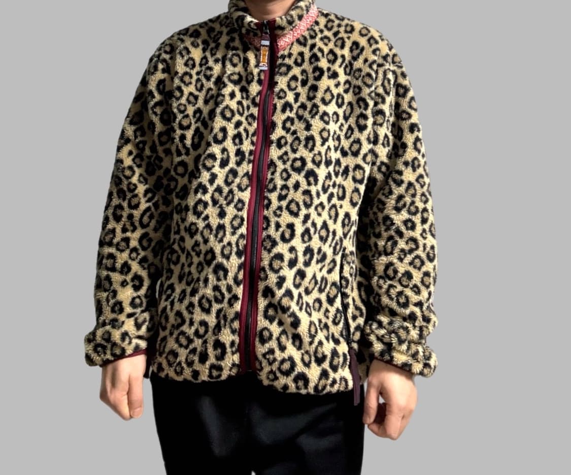 Kapital 레오파드 패턴 플리스 집업 블루종 상품이미지2