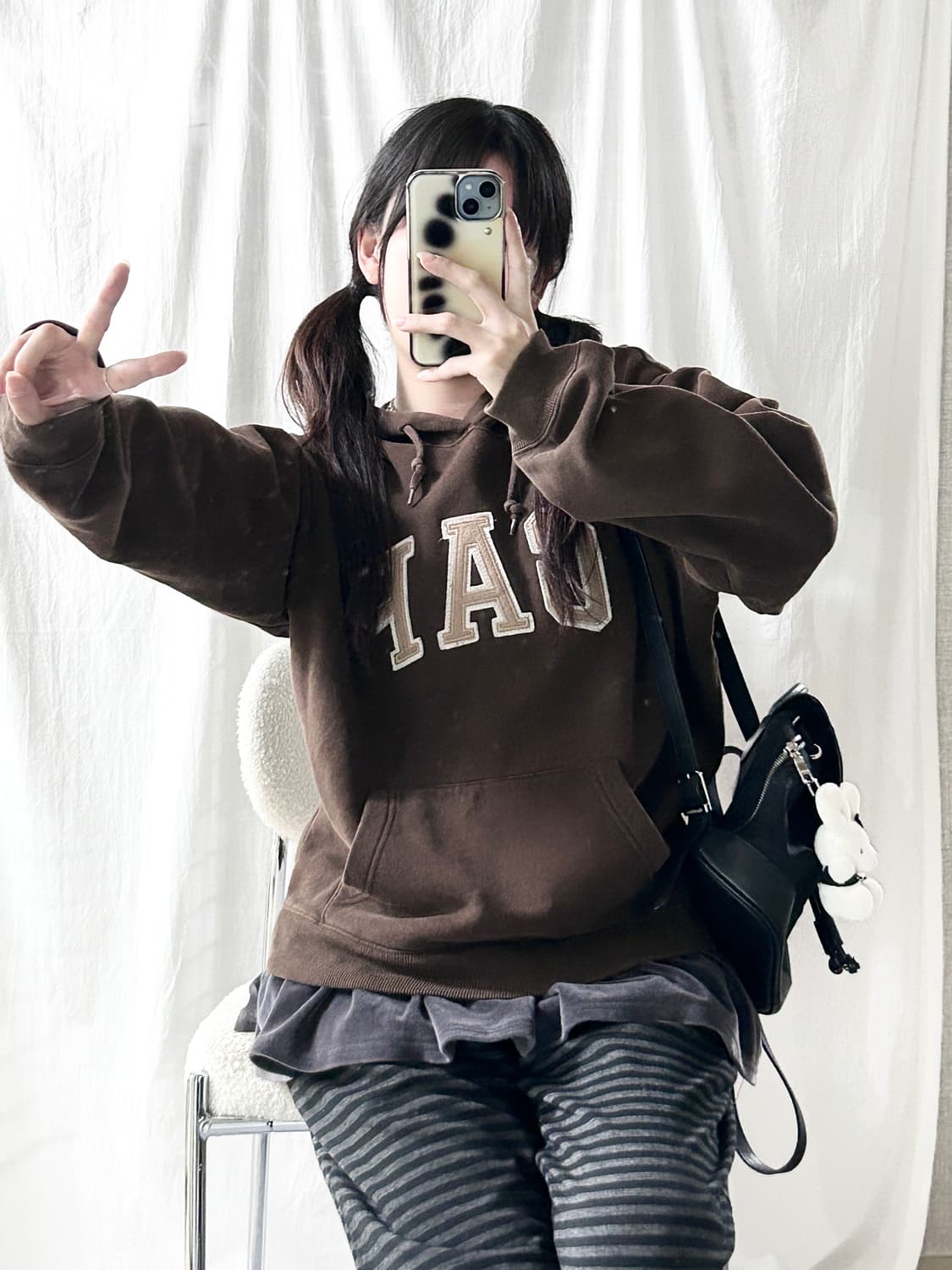 갭 빅로고 브라운 초코후드 상품이미지2