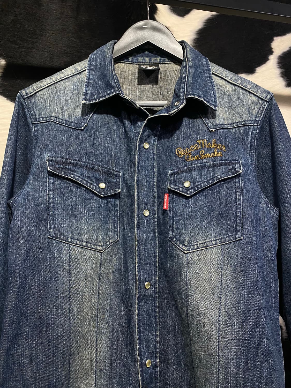 Japanese vtg 자수 디테일 워싱 웨스턴 데님셔츠 상품이미지2