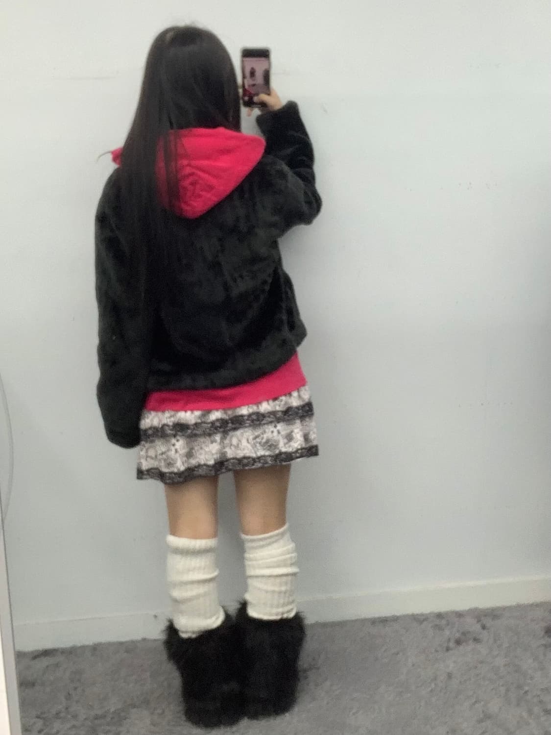 블랙 퍼 집업 상품이미지3