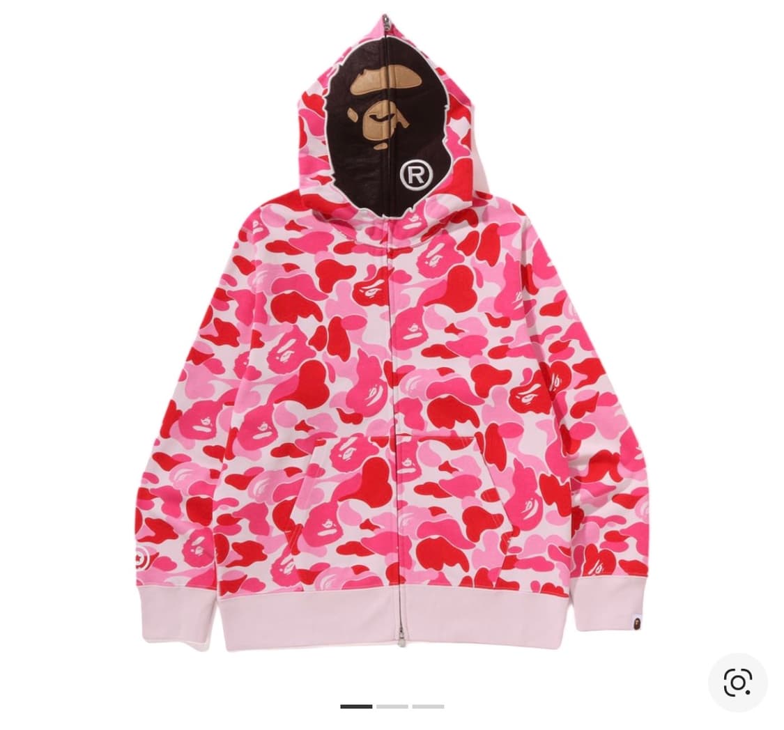  베이프 ABC 카모 세컨드 에이프 풀 집 후드집업 핑크 상품이미지1