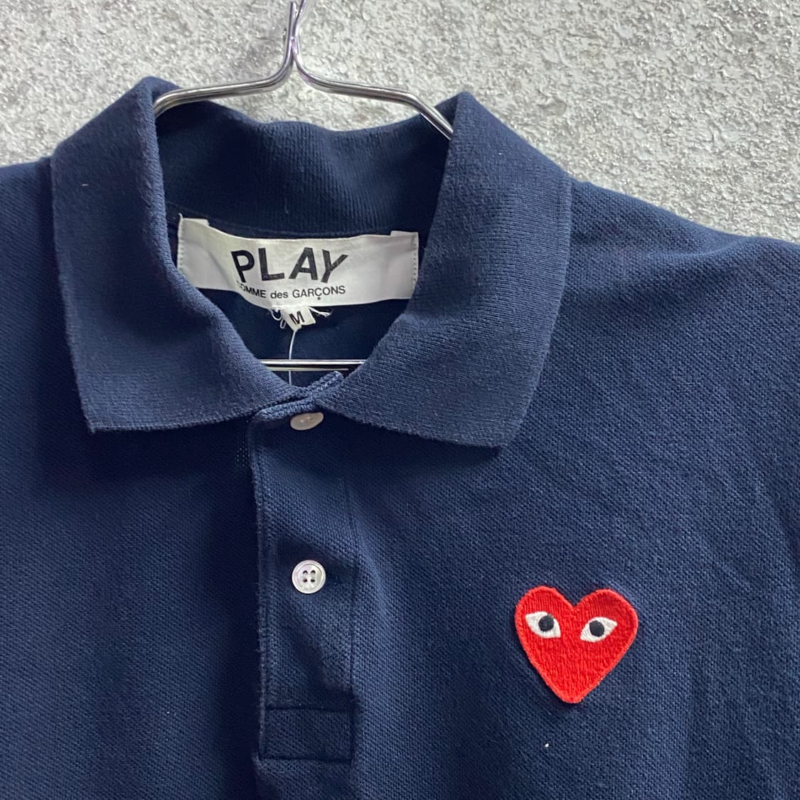 꼼데가르송 패치로고 네이비 피케티 B4554 상품이미지3