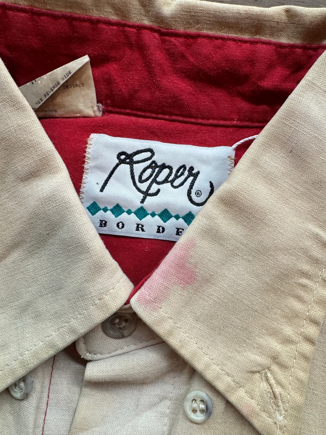 M)Roper Border 빈티지 프린팅 투톤 셔츠 상품이미지7