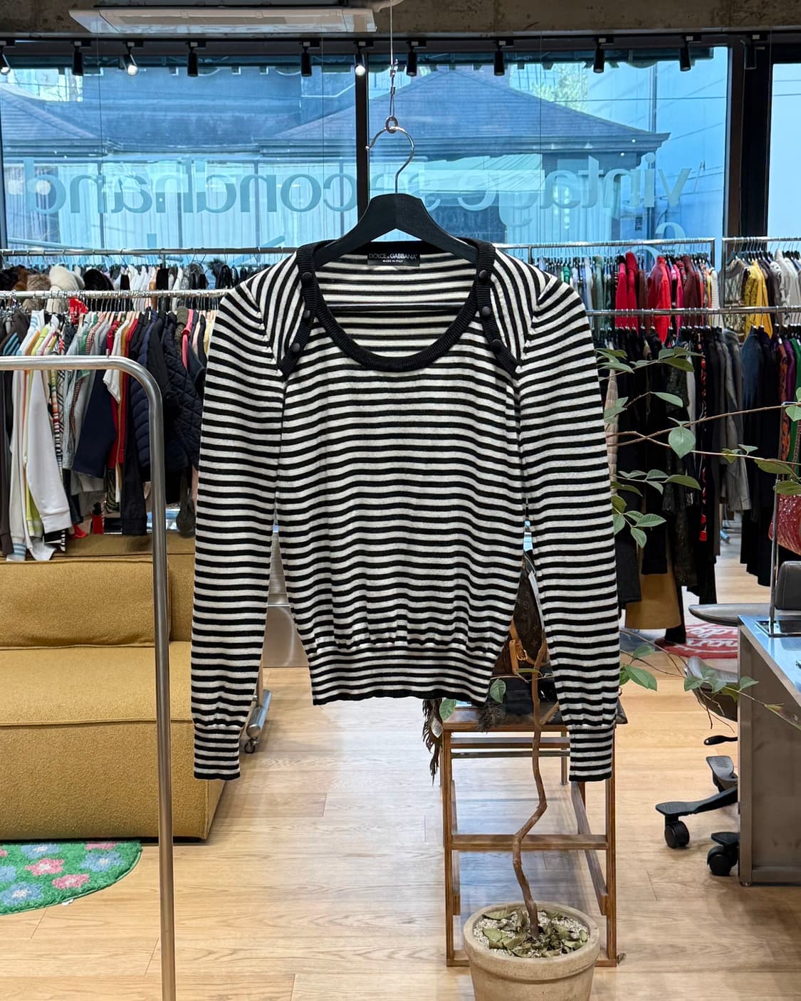 돌체앤가바나 스트라이프 블랙 스트라이프 니트 상품이미지1