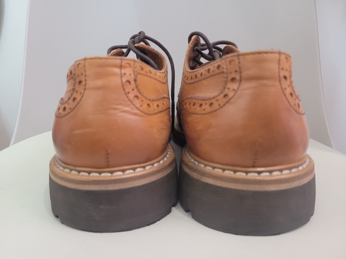 장까를로 모렐리 남성 윙팁 브라운 수제화 구두 280사이즈 상품이미지4