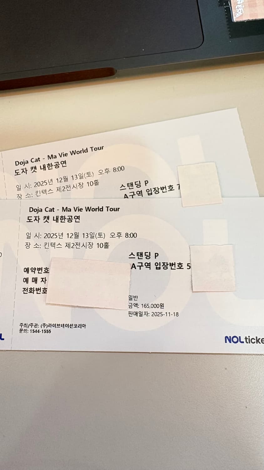 도자캣 스탠딩 A 2장 정가 양도 상품이미지1