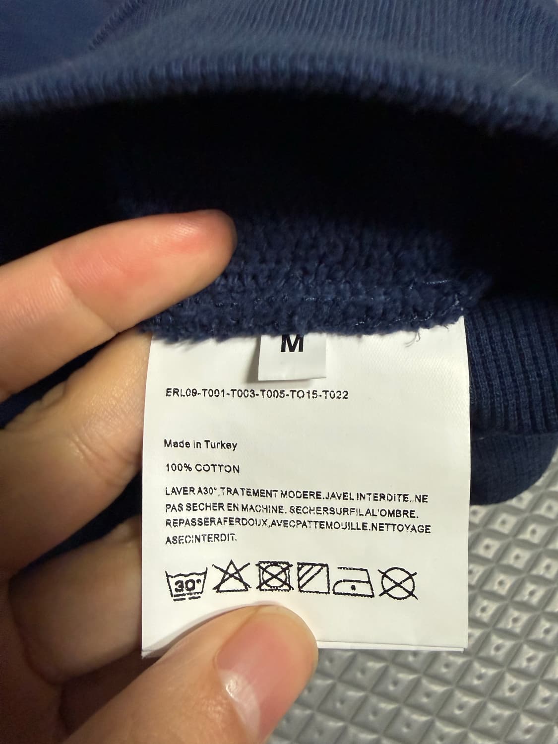 (M) erl 캘리포니아 워시드 후드 블루 상품이미지4