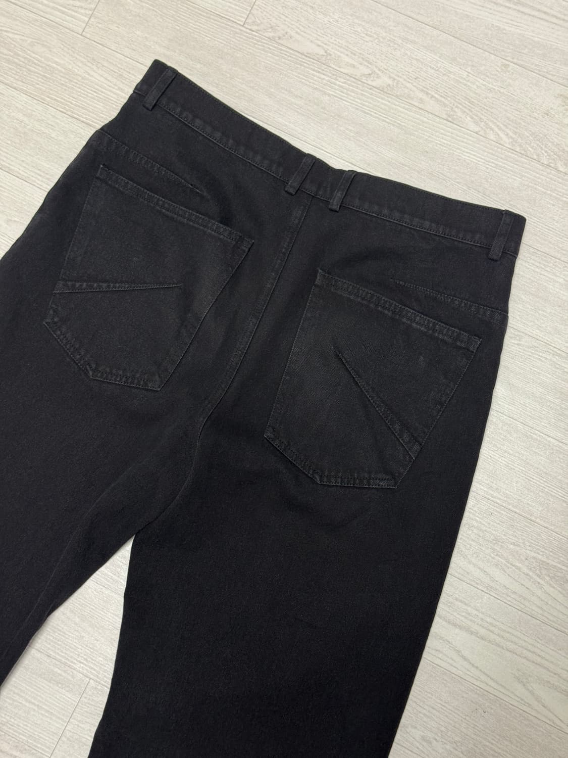 일류 Misaligned denim pants (Black) 1 상품이미지7