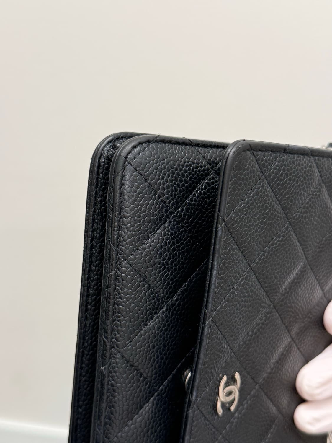 샤넬 블랙 캐비어 은장 체인 숄더백 상품이미지7