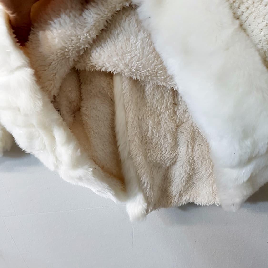 CECIL McBEE 후리스 더플 후드 코트 아이보리 상품이미지6