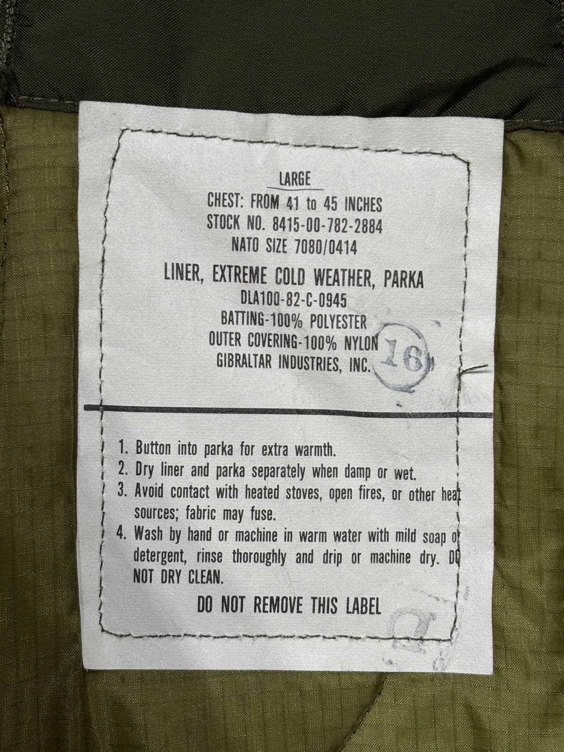 M-65 피쉬테일 개파카 라이너 깔깔이내피 상품이미지4