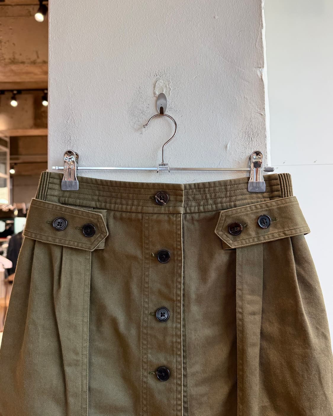 생로랑 카키 버튼 밴딩 미니스커트 상품이미지3