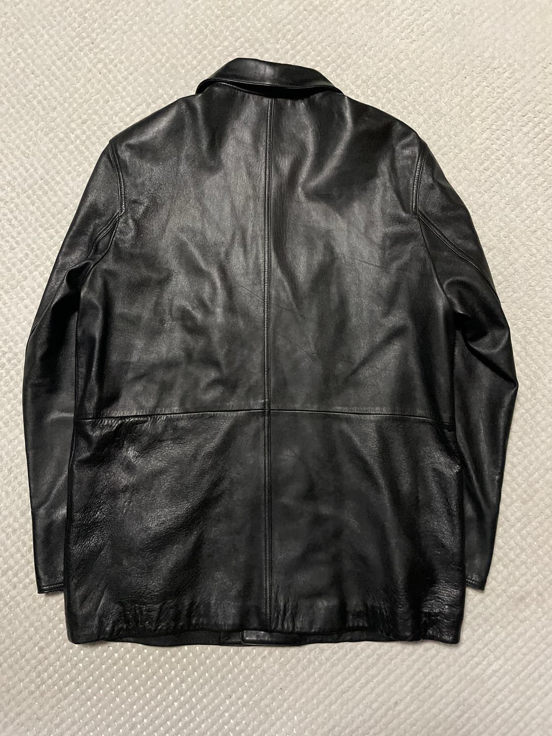 웨스턴 무드 램스킨 양가죽 4버튼 레더 카 코트 상품이미지2