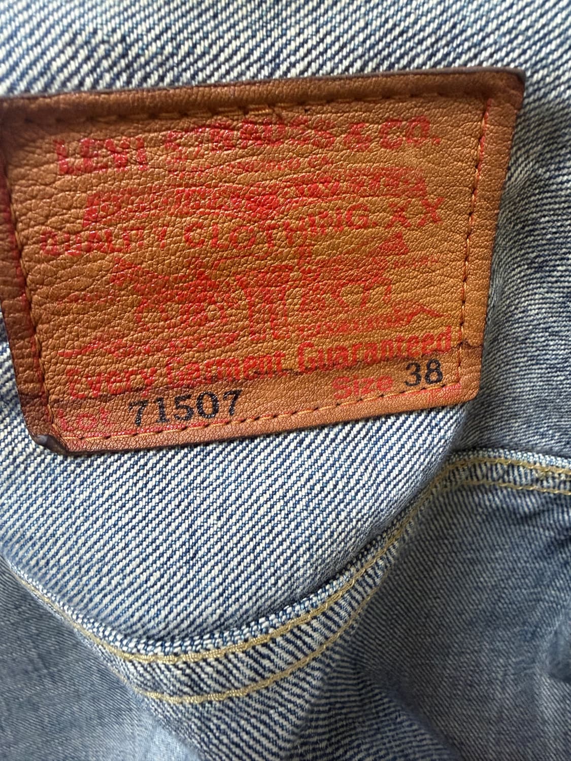 90s 리바이스 LVC 71507 XX 타입2 자켓 38 일본제조 상품이미지4