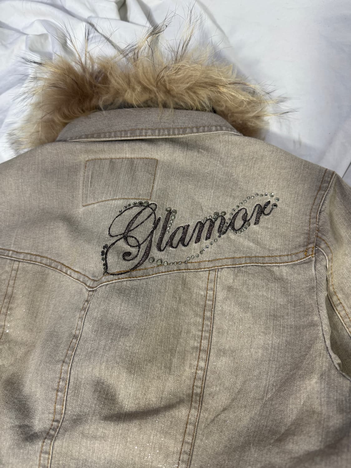 Clichy 머드 워싱 퍼 트리밍 트러커 자켓 y2k lgb goa  상품이미지10