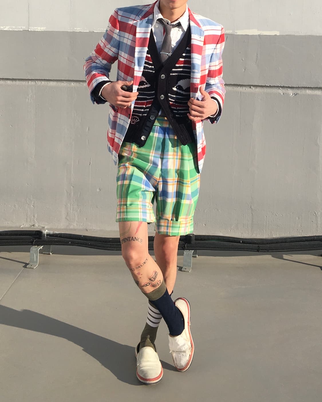 톰브라운 2011 런웨이 타탄 체크 파스텔 자켓 상품이미지3