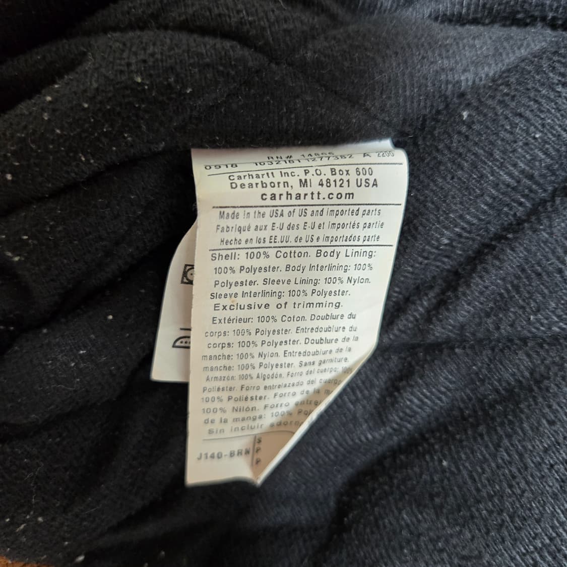USA MADE 칼하트 J140 브라운 액티브 자켓 상품이미지7